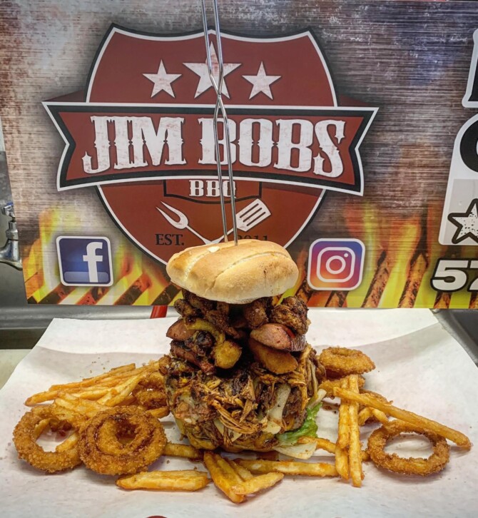 Jim Bobs BBQ's BBQ Burger and Fries Challenge