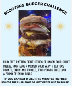 Scooters Sports Grill's "Scooter" Burger Challenge