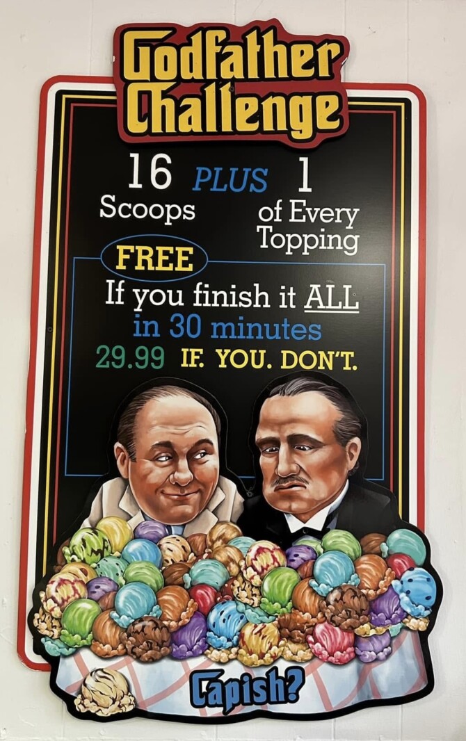 Clevelands' Country Store's "Godfather" Ice Cream Sundae Challenge