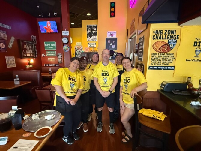 NYPD Pizza Winter Garden's "Big Zoni" Calzone Challenge Piche Eats Pounds