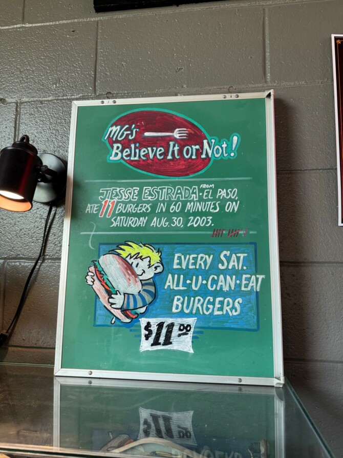 Mg's Restaurant's "Believe It Or Not" Burger Record Challenge