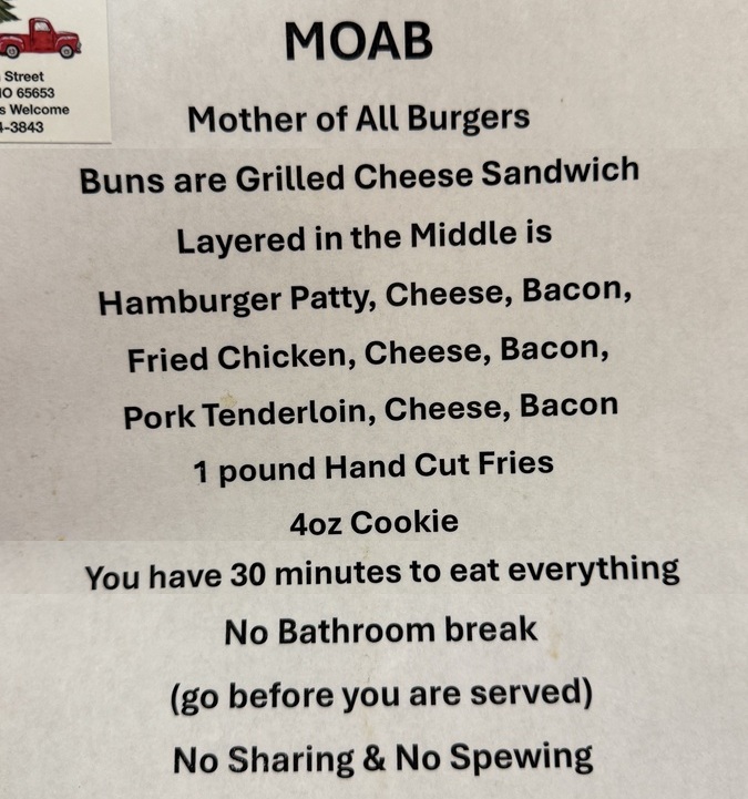 Chappys Diner MOAB Burger Challenge Description