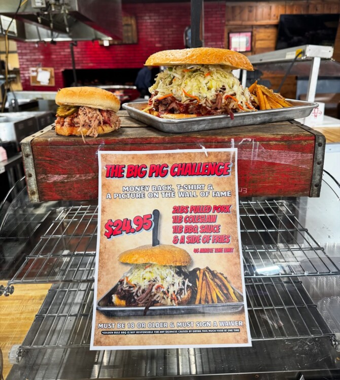 Golden Rule BBQ & Grill's "Big Pig" BBQ Sandwich Challenge