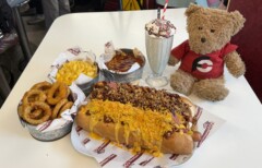 1950s American Diner Double Dogged Hot Dog Challenge Swadlincote UK