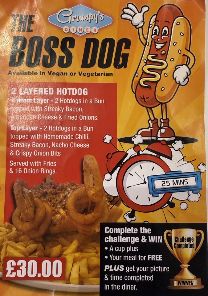 Grumpys Diner Boss Dog Challenge Southend Promo