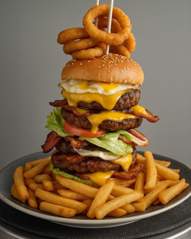 Avalon Spring Resort's "Avalon Spring Tower" Burger Challenge