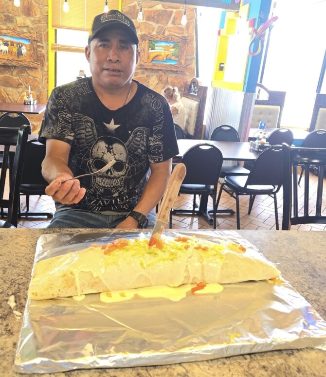 Bandidos Grill n Cantina's "Mega" 20'' Burrito Challenge