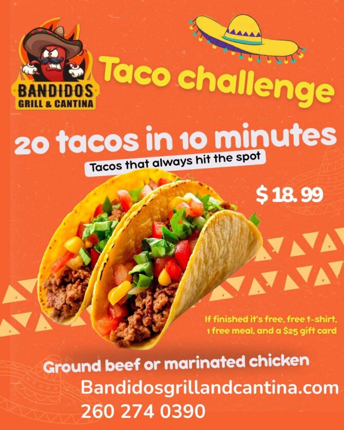 Bandidos Grill n Cantina's 20 Taco Challenge