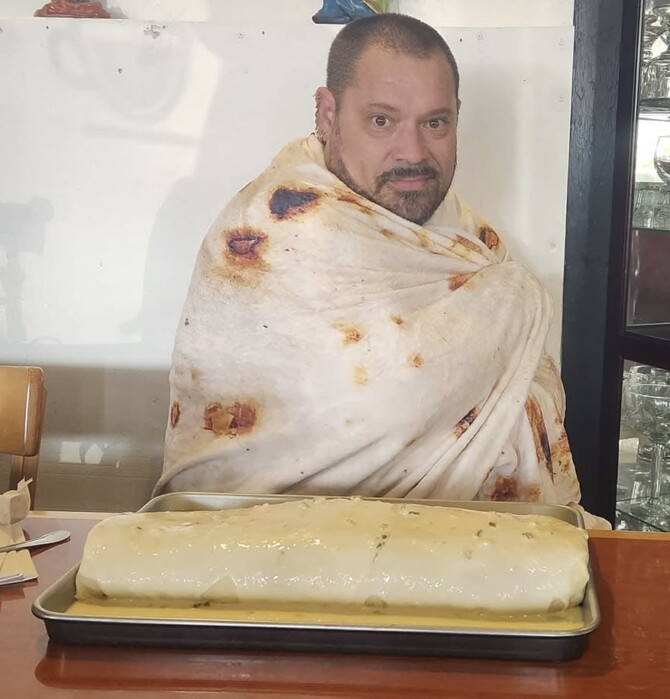 El Poblano Mexican Restaurant and Bar's "Da Garbage Disposal" Burrito Challenge