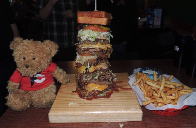 Sidelines' Triple Bi-Pass Burger Challenge