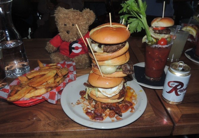 Sam's Tavern's Quadruple Burger Challenge Seattle