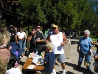 Rocking the Elvis Doo at Rocktoberfest Brat Contest